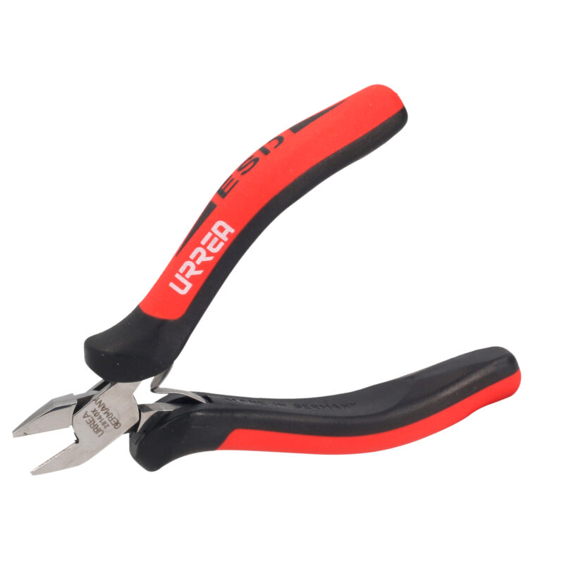 Pinza para electrónica con mango antiestático corte diagonal de 4-1/2″ semi larga Urrea 28140X Pinza para electrónica con mango antiestático corte diagonal de 4-1/2″ semi larga Urrea 28140X