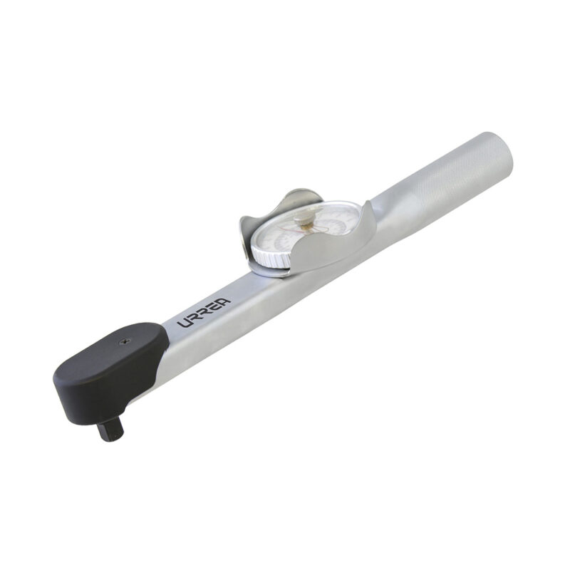 Torquímetro de carátula con cuerpo de aluminio cuadro de 3/8″, 30-150 in-lb Urrea 6119