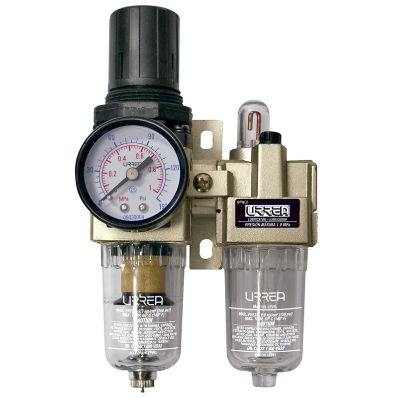 Filtro regulador y lubricador de aire 1/4″ NPT Urrea UPWL2